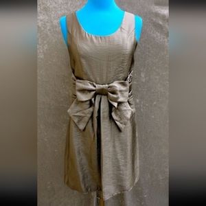 Gray dress with waistline bow by Ya Los Angeles